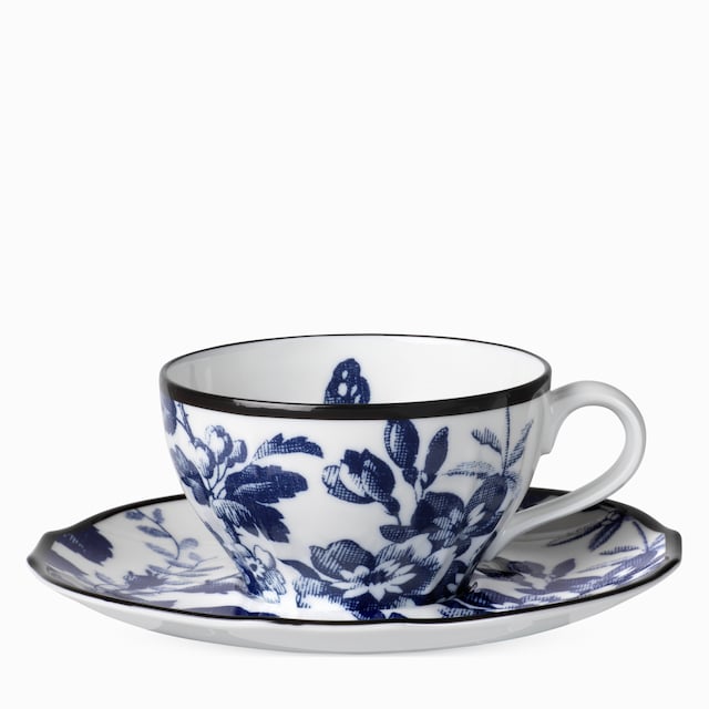 Tee- und Untertasse mit Herbarium-Motiv, 2er-Set