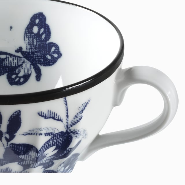 Tee- und Untertasse mit Herbarium-Motiv, 2er-Set