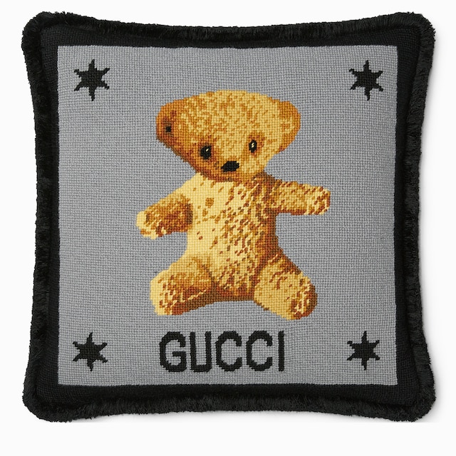 Gucci bear wool cushion