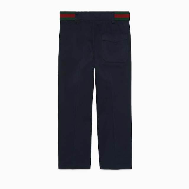 〔チルドレンズ〕ウェブストライプ ストレッチコットン パンツ