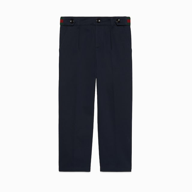 〔チルドレンズ〕ウェブストライプ ストレッチコットン パンツ