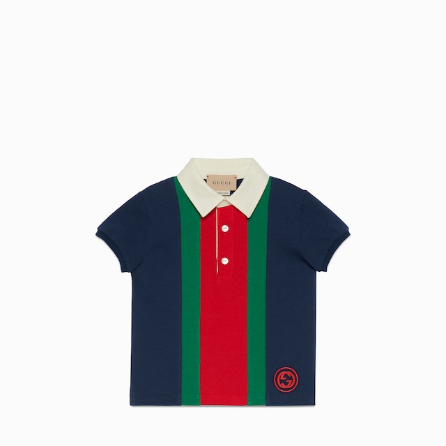 Baby Web cotton polo T-shirt