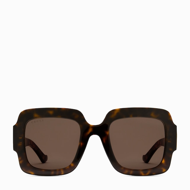 Square-frame Double G sunglasses in black acetate | GUCCI® US