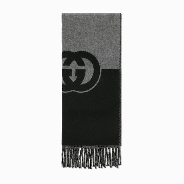 Wool cashmere scarf with Interlocking G