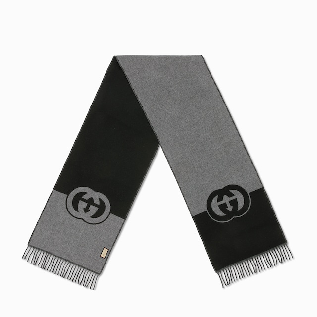 Wool cashmere scarf with Interlocking G