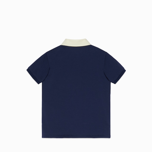 〔チルドレンズ〕ウェブ ストライプ コットン ポロTシャツ