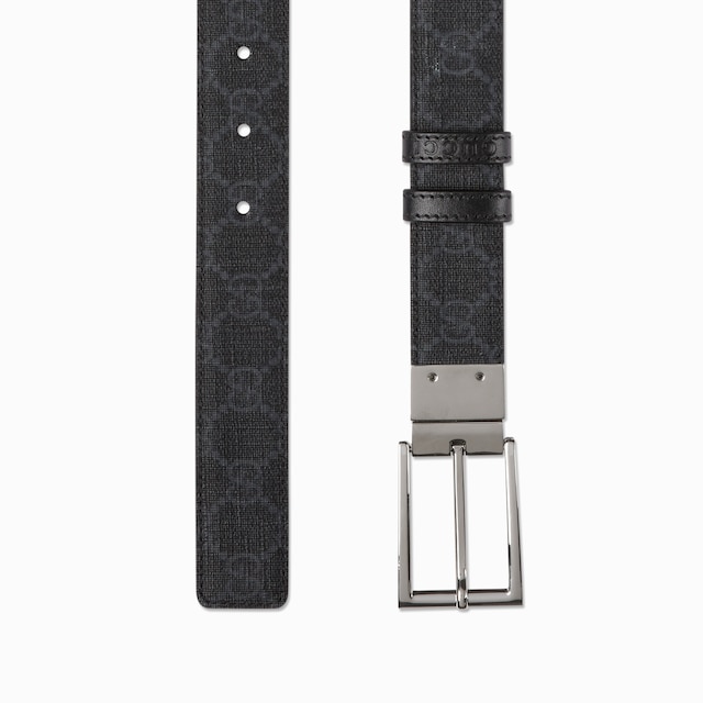 Reversible belt with rectangular buckle