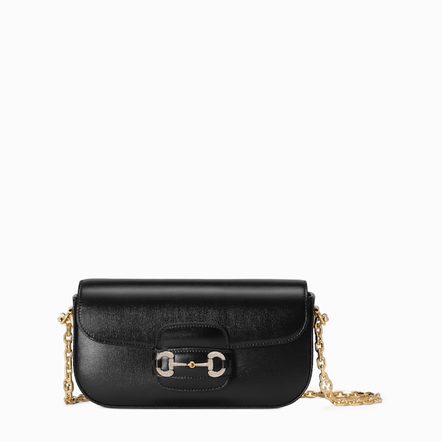 حقيبة الكتف Gucci Horsebit 1955 صغيرة الحجم ومزيّنة بالكريستال