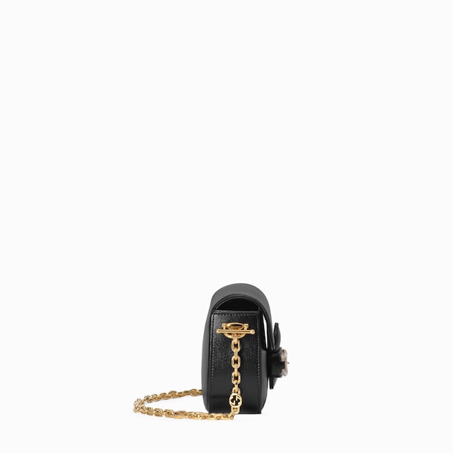 Borsa a spalla Gucci Horsebit 1955 misura piccola con cristalli