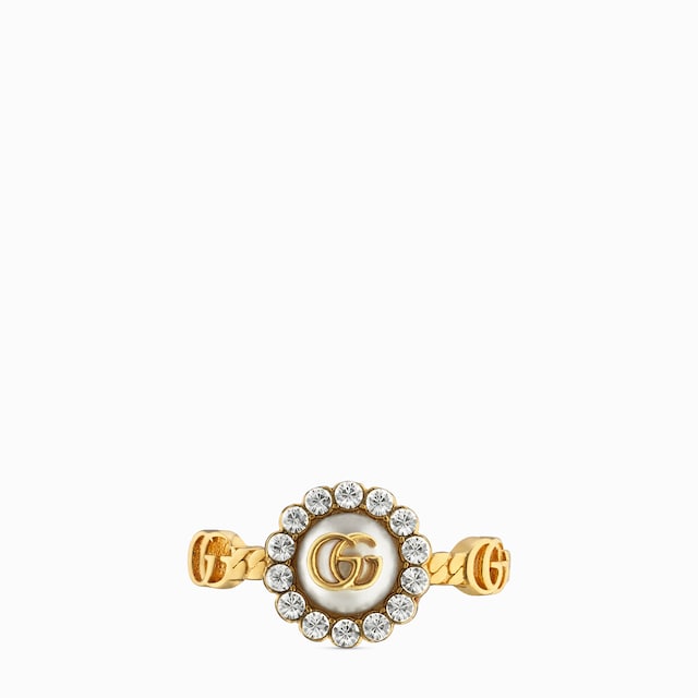 GUCCI グッチ ブロンディ Gモチーフ レジン パール リング 指輪 797423_I4620_8522_001_100_0000