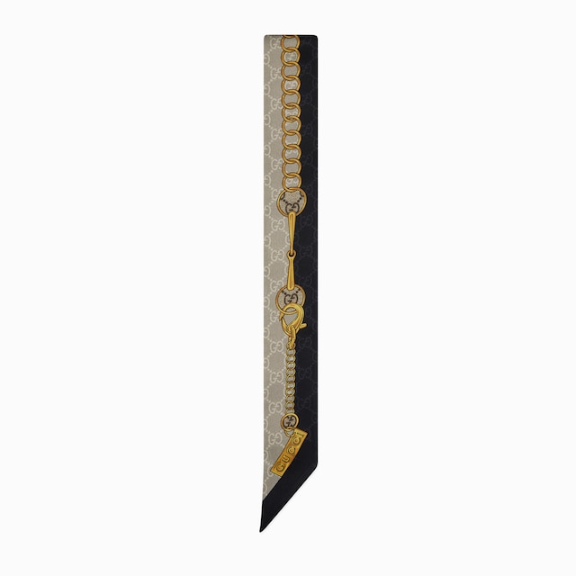Printed silk twill ribbon in multicolor | GUCCI® US