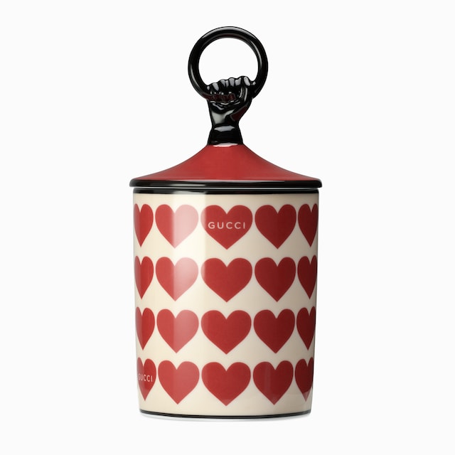 Gucci hearts print candle, Freesia scent