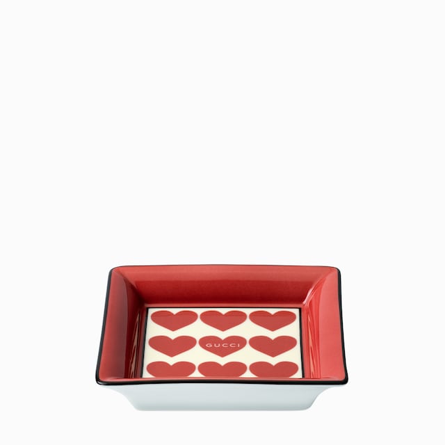Маленький поднос для мелочей с сердцами Gucci