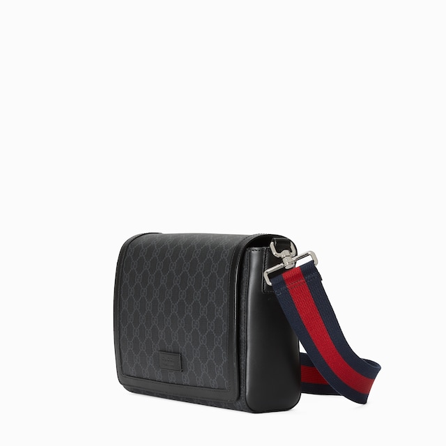 Bolsa cruzada mediana negra con GG