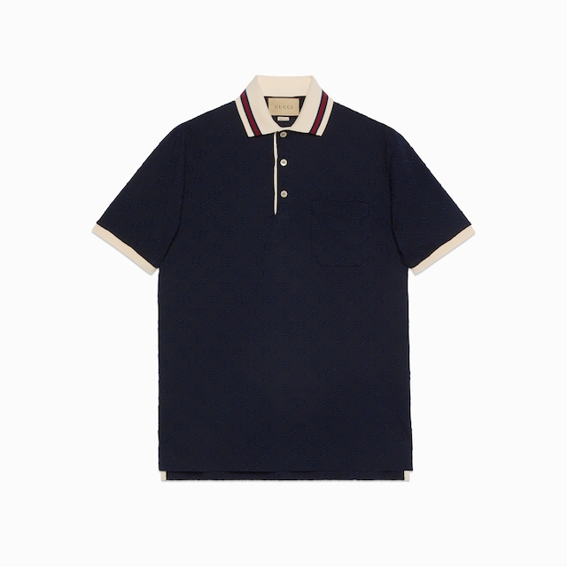 Cotton polo shirt with GG embroidery