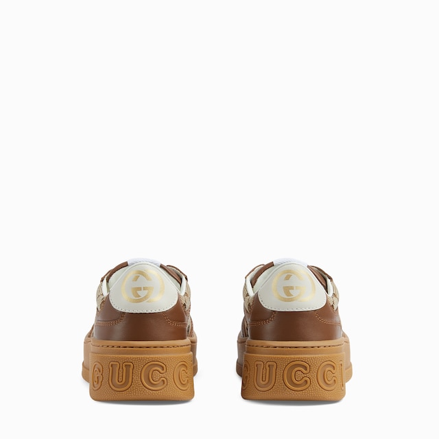 Children's leather platform trainer