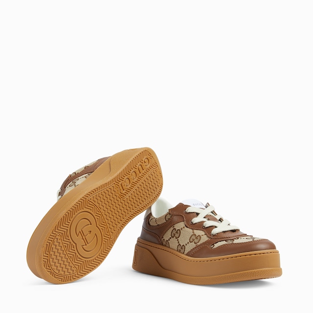 Children's leather platform trainer