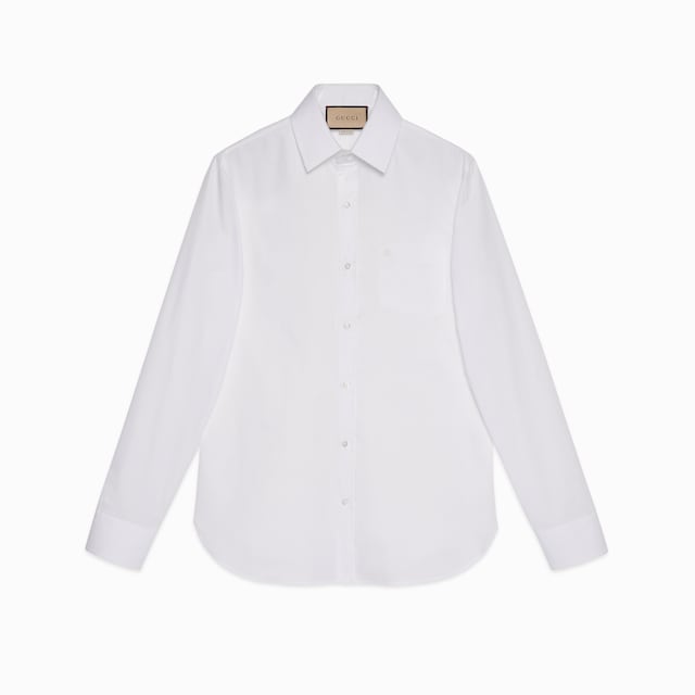 Cotton shirt with Double G embroidery
