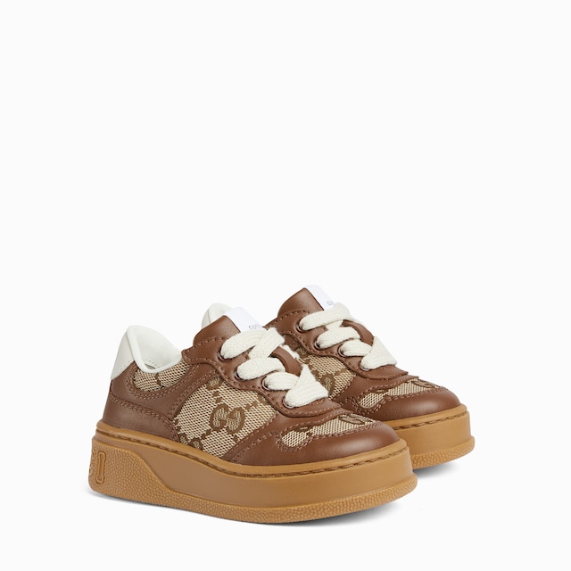 Sneaker con plateau in pelle
