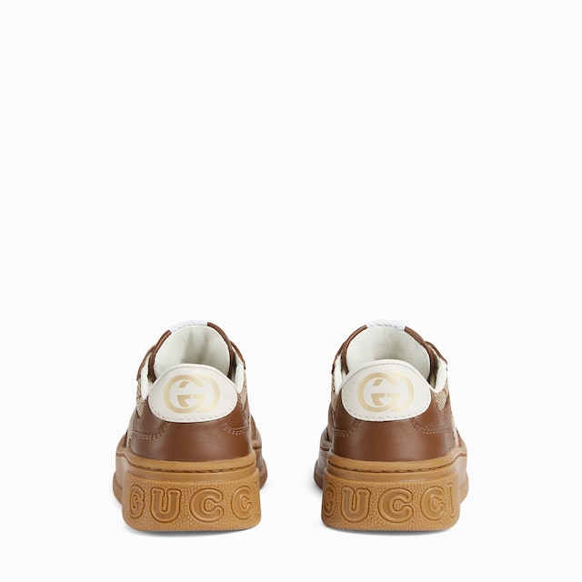 Sneaker con plateau in pelle