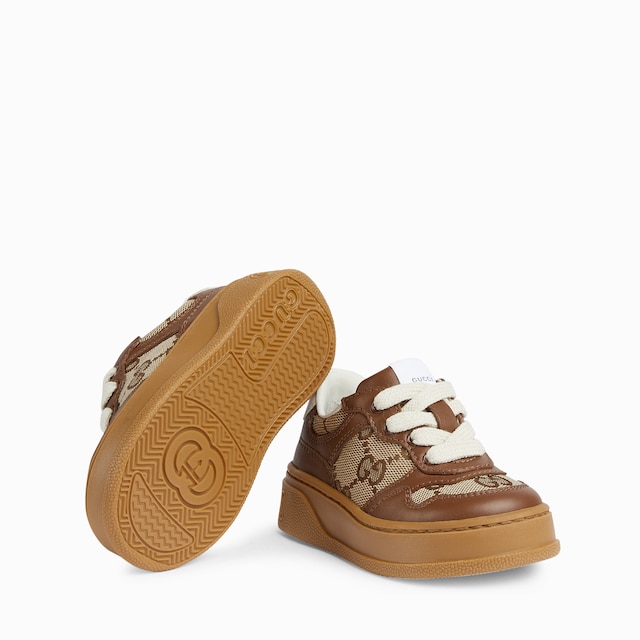 Sneaker con plateau in pelle