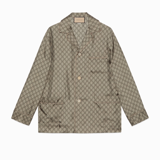 GG printed silk shirt