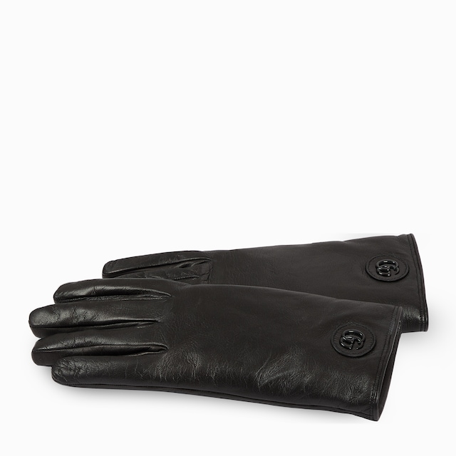 Leather gloves with Double G
