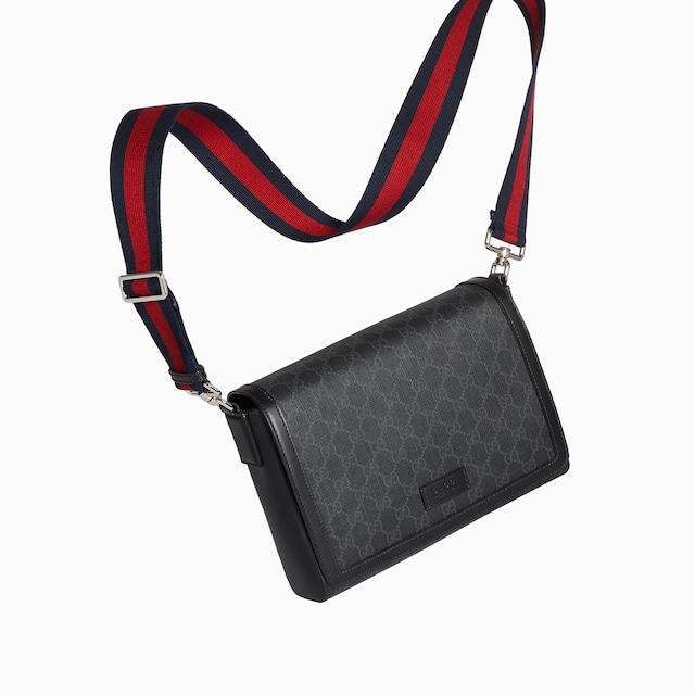 Bolsa cruzada mediana negra con GG