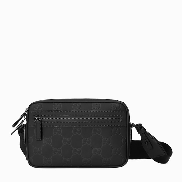Rubber-effect small crossbody bag