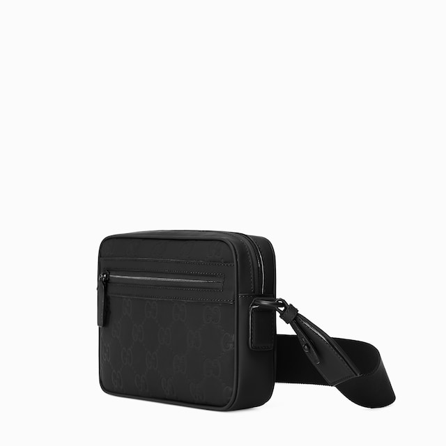 Rubber-effect small crossbody bag
