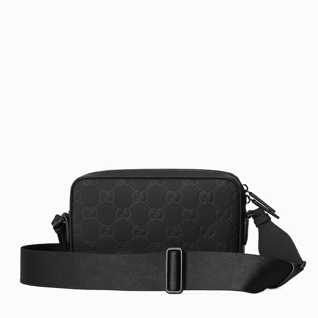 Rubber-effect small crossbody bag