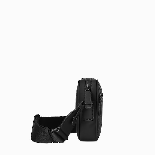 Rubber-effect small crossbody bag