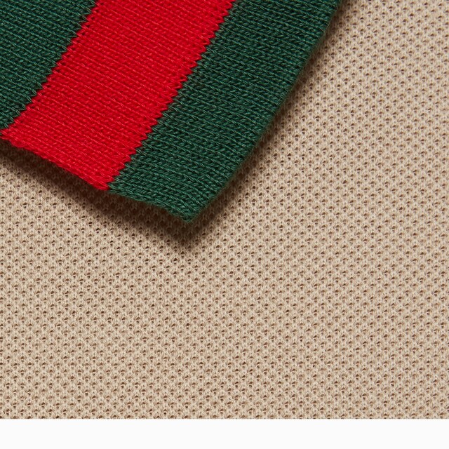 Cotton piquet polo with Web collar - image 3