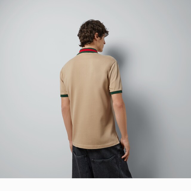 Cotton piquet polo with Web collar
