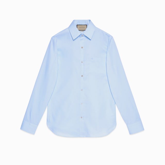 Cotton shirt with Double G embroidery
