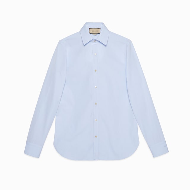 Cotton poplin shirt with Double G