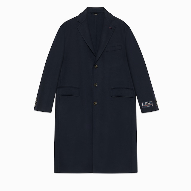 Cappotto in lana leggera con etichetta Web