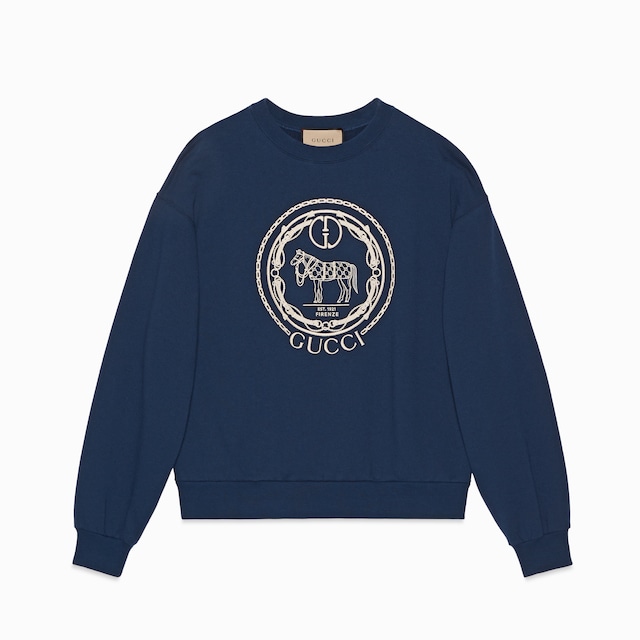 Cotton jersey sweatshirt with embroidery