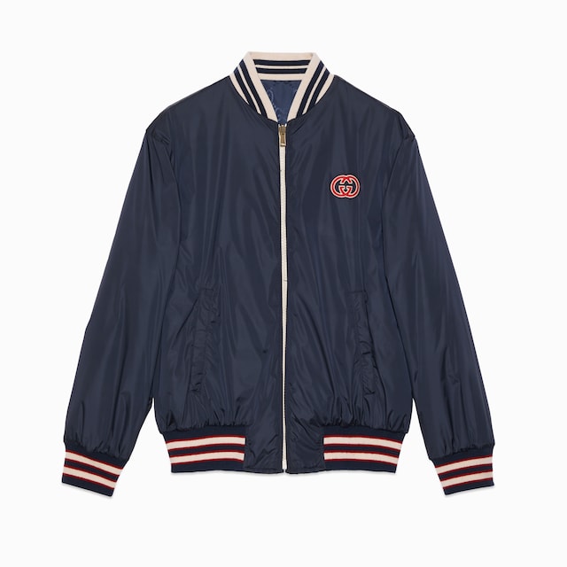 Veste réversible en toile de nylon à motif GG
