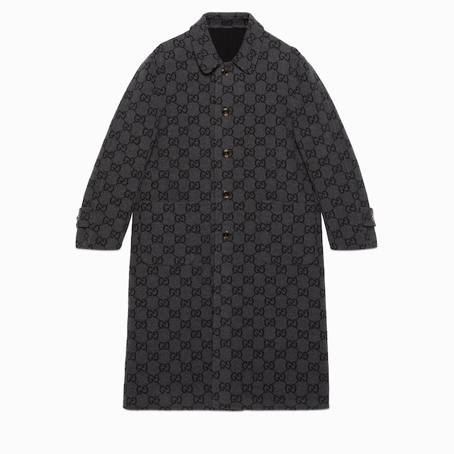Reversible GG wool coat