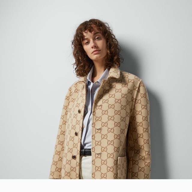 Reversible GG wool coat - image 3