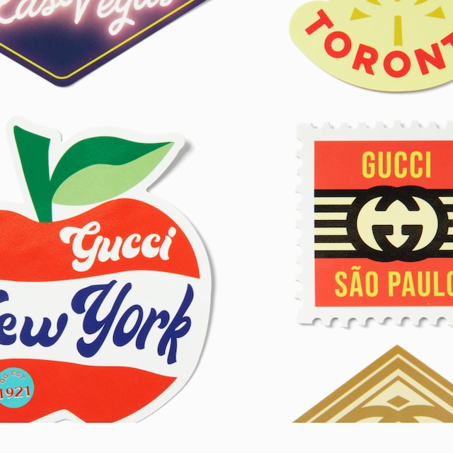 Gucci Cities luggage stickers