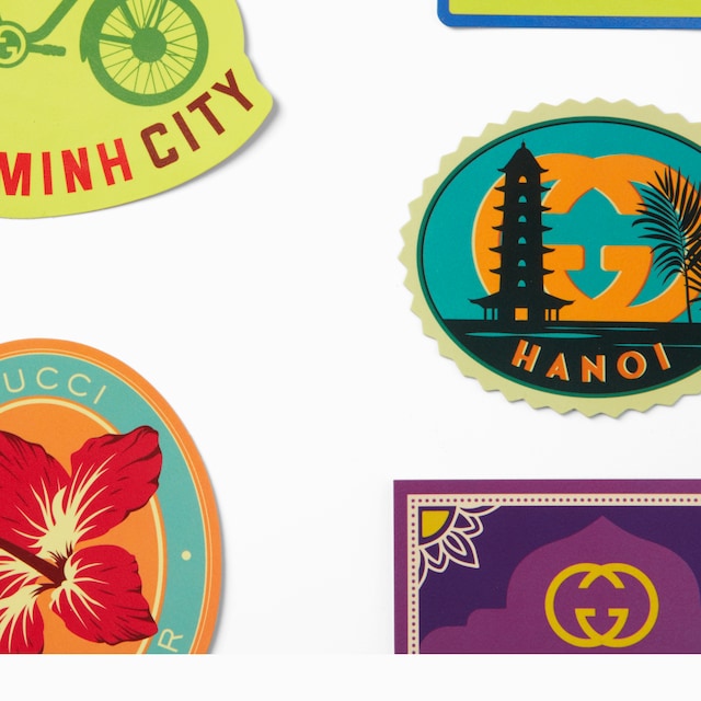 Gucci Cities luggage stickers