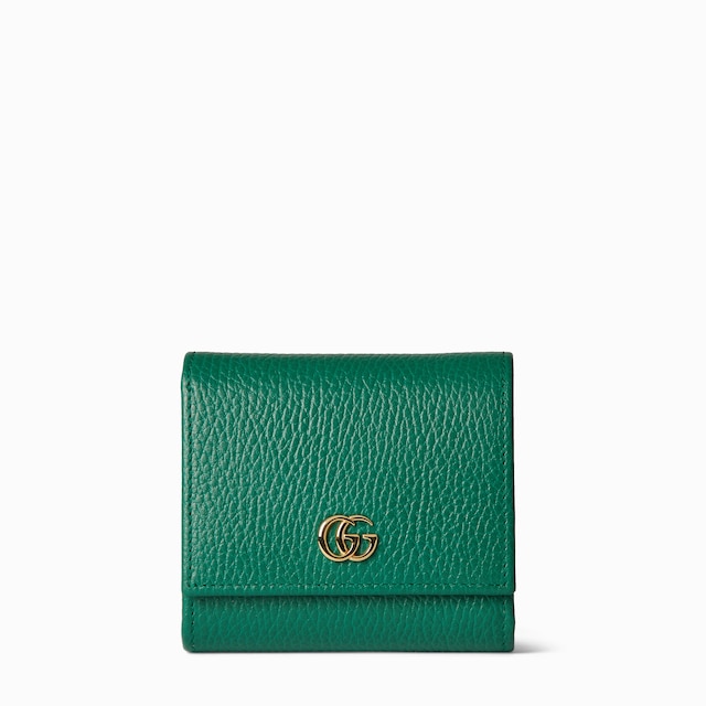 ダブルG 二つ折りウォレットグリーン レザー | GUCCI公式