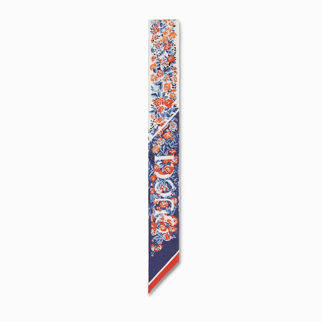 GUCCI インターロッキングC ホースビットプリントシルクネックボウ インターロッキングG ホースビット プリント シルク リボン