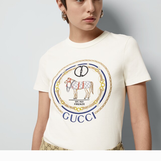 Cotton jersey T-shirt with Interlocking G - image 4