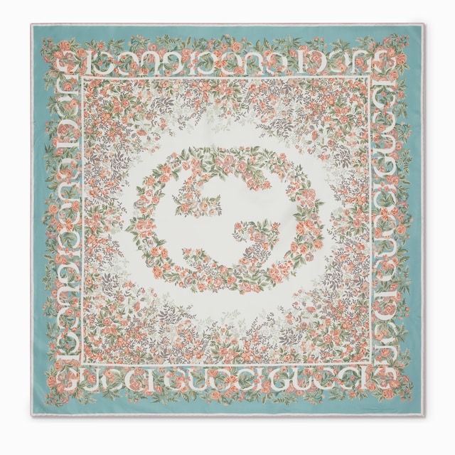 GUCCI ベージュ シルク スカーフ GGパターン GGジャカード ウールシルク スカーフブラウン/ベージュ | GUCCI公式