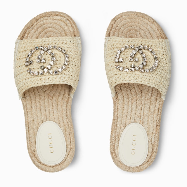 Women's espadrille with crystal Interlocking G