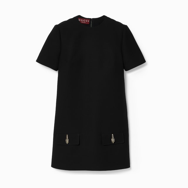 Cady crêpe wool silk dress