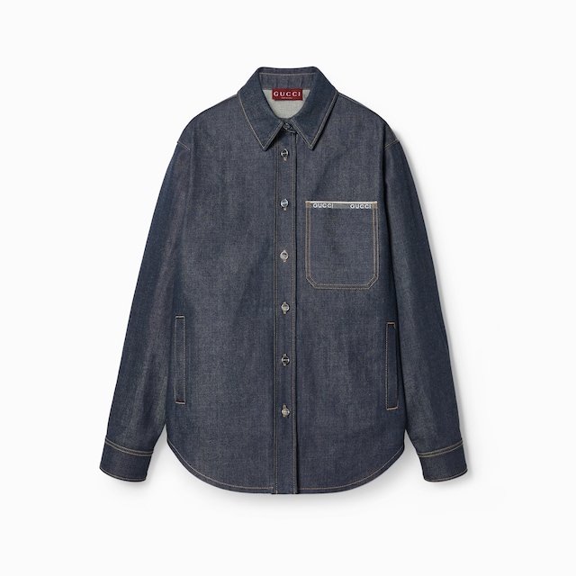 Denim shirt with Gucci selvedge
